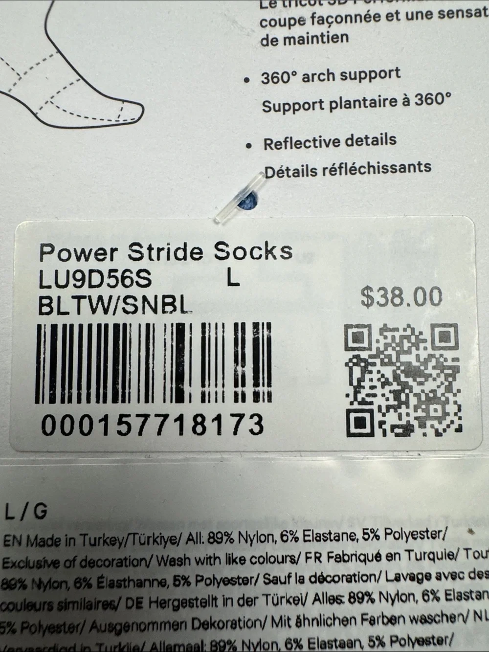 Lululemon Power Stride Socks